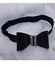 BABY Charm Satin Diamond Embellished Bow Designed Headband - Black