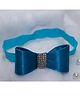 BABY Charm Satin Diamond Embellished Bow Designed Headband - Blue