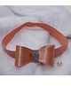 BABY Charm Bow Applique Detailed Diamonds Embellished Headband - Peach