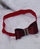 BABY Charm Stones Embellished Bow Applique Detailed Headband - Maroon