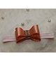BABY Charm Stones Embellished Bow Applique Detailed Headband - Peach