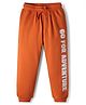 Pine Kids Cotton Knit Full Sleeves Text Printed Lounge Pant - Orange