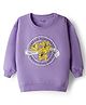 Honeyhap Premium 100% Cotton Knit Full Sleeves Pullover Sweatshirt With Bio Finish & Floral Print - Purple