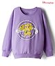 Honeyhap Premium 100% Cotton Knit Full Sleeves Pullover Sweatshirt With Bio Finish & Floral Print - Purple