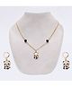 Daizy Panda Designed Pendant With Chain & Earings Set - Golden