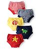 Doodle Poodle 100% Cotton Stripes & Sea Life Printed Briefs Pack Of 5 - Multicolour