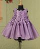 Casa Ninos T-issue Woven Sleeveless Frills Detailed Textured Dress - Purple