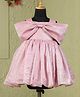 Casa Ninos Satin Woven Sleeveless Bow Applique Detailed Dress - Pink