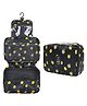 House of Quirk Polyester Hanging Travel Toiletry Kit Bag Cosmetic Makeup Bag Organizer For Women And Girls - Black