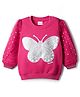 Babyhug Cotton Knit Full Sleeves Sweatshirt With Butterfly & Foil Polka Dot Print - Red
