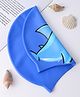 Swimming Cap with Shark Print Free Size - Blue