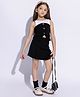 Taffykids Cotton Jersey Sleeveless Cut & Sew Top & Pleated Skirt Set - Black & White
