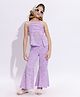 Taffykids Sleeveless Schiffli Embroidered Coordinating Top & Flared Pant Set - Lilac