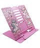 Asera Pink Color Unicorn Theme Metal Foldable Book Stand Desk Organizer Multipurpose Use (Size: 22 x 20 x 15 cm)