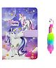 Asera Combo of Unicorn Magentic Lock Diary with Unicorn Fur Pen for Kids Birthday Return gifts