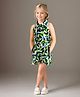 Safehugs Cotton Woven Sleeveless Tropical Theme Printed Coordinating Top & Shorts Set - Green