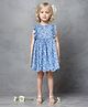 Safehugs Cotton Woven Sleeveless Floral Printed Dress - Light Blue