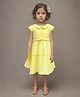 Safehugs Linen Woven Cap Sleeves Solid Tiered Dress - Yellow