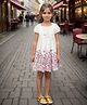 Safehugs Cotton Woven Half Puffed Sleeves Floral Printed Dress - White