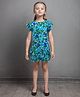 Safehugs Cotton Woven Frill Sleeves Floral Printed Coordinating Top & Shorts Set - Sky Blue