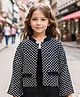 Safehugs Cotton Woven Full Sleeves Geometric Printed Jacket - Black