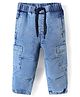 Bonfino Cotton Woven Full Length Washed Jeans - Light Blue