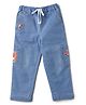 Nautinati Cotton Bear & Car Patch Detailed Jeans - Blue