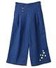 Nautinati Cotton Floral Embroidered Flared Jeans - Blue