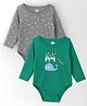 Nautinati Cotton Pack Of 2 Full Sleeves Beach Theme & Dolphin Printed Onesies - Grey & Green