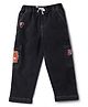 Nautinati Cotton Bear & Car Patch Detailed Jeans - Black