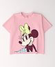 Nautinati Cotton Mickey & Friends Featuring Mickey & Friends Featuring Full Sleeves Minnie Mouse Printed Tee - Pink