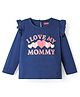 Babyhug 100% Cotton Knit Full Sleeves T-Shirt with Text Print - Navy Blue