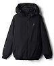 Pine Active Woven Full Sleeve Ultra Comfort Solid Color Hooded Athleisure Jacket - Black