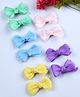 Funkrafts Set Of 5 Solid Bow Designed Hair Clips - Multi Colour