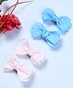 Funkrafts Set Of 2 Solid Bow Designed Hair Clips - Blue &  Pink