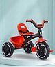 Kids Tricycle with Adjustable Seat Belt - Black & Red| Rear Storage Basket| High Backrest| Non-Slip Pedals & Smooth Wheels| Toy for 2+ Yrs Boys & Girls| Activity Gifting Option