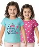 Doodle Poodle 100% Cotton Knit Half Sleeves Tops with Mommy's Little Princess Text Print Pack of 2 - Light Blue & Pink