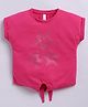 giniekids Cotton Blend Sleeveless Stars Stone Embellished Crop Top - Rani Pink