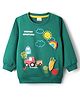 Babyhug Cotton Knit Full Sleeves Pullover Sweatshirt with Tropical Theme Print & Patch Detailing - Green