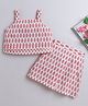 The Magic Wand Cotton Sleeveless Floral Printed Top & Coordinating Skirt Set - Pink