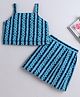 The Magic Wand Cotton Sleeveless Bandhani Printed Top & Coordinating Skirt Set - Teal Blue