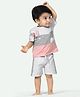 Ariel Pure Cotton Half Sleeves Bunny Printed & Applique Detailed Tee & Shorts Set - Off White