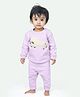 Ariel Pure Cotton Full Sleeves Rabbit Patch Detailed Tee & Joggers Set - Purple