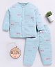 Clt.s Cotton Knit Full Sleeves Typography Printed Coordinating Night Suit Set - Teal