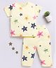 Clt.s Cotton Knit Half Sleeves Stars Printed Coordinating Night Suit Set - Yellow