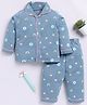 Clt.s Cotton Knit Full Sleeves Floral & Rainbows Printed Coordinating Night Suit Set - Blue