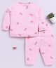 Clt.s Cotton Knit Full Sleeves Watermelon Printed Coordinating Night Suit Set - Pink
