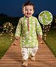 Babyhug Cotton Woven Full Sleeves Kurta Dhoti Set with Floral Print - Green