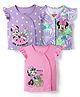 Babyhug Disney 100% Cotton Frill Sleeves Front Open Jhablas With Minnie Mouse Graphics Pack Of 3 - Lilac Pink & Green
