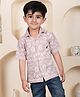 Polka Tots Cotton Half Sleeves Abstract Printed Shirt - Pink